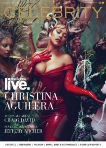 Celebrity Magazine issue 127 front cover showing Christina Aguilera in a latex red dress