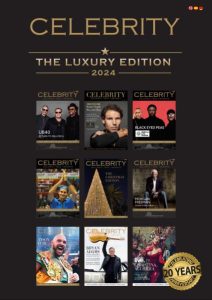 Cover image for Celebrity Magazine The Luxury Edition 2024 showing past magazine front covers.